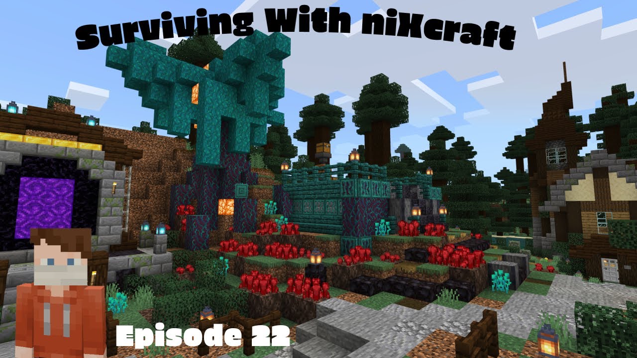 Nether Fungus Farm! Surviving With niXcraft: Episode 22