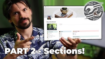 Creating a Notion Home screen part 2, example sections