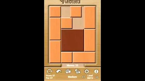 Klotski Medium Level 68 of 74 par solution