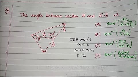 The angle between vector A and A-B is ...| jee mains physics previous year question solution