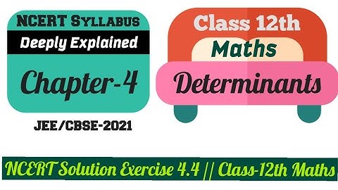 Question 1,2 & 3 ncert exercise 4.4 | determinants class12 maths| minor and cofactor of determinants