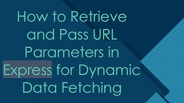 How to Retrieve and Pass URL Parameters in Express for Dynamic Data Fetching