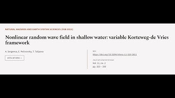 Nonlinear random wave field in shallow water: variable Korteweg-de Vries framework | RTCL.TV