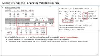 10. Sensitivity Analysis for LP - Changing multiple LB, UB, RHS values and the 100% rule