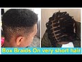 How to : Box Braids On Short Hair; with Marley hair( for men) part 1