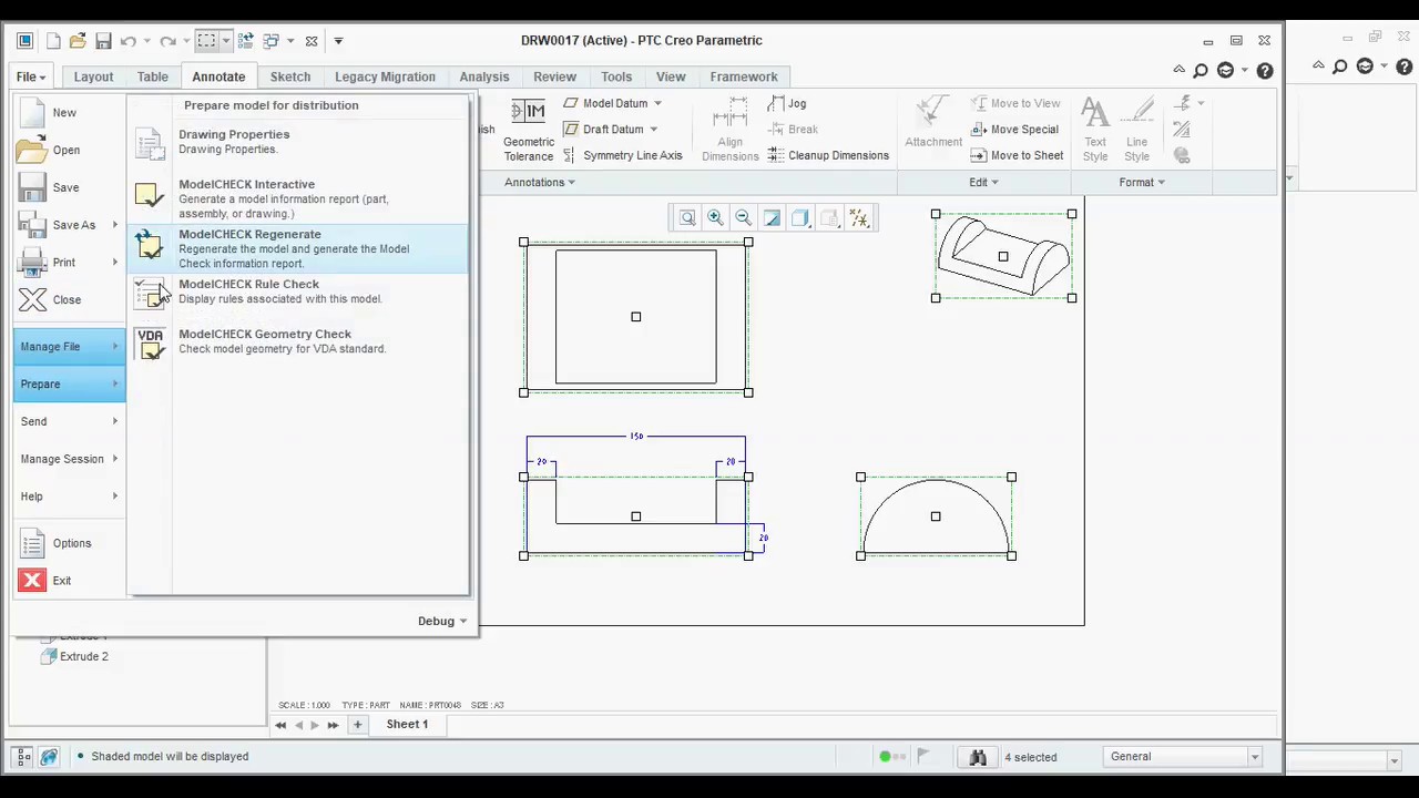 creo interview part model and drawing