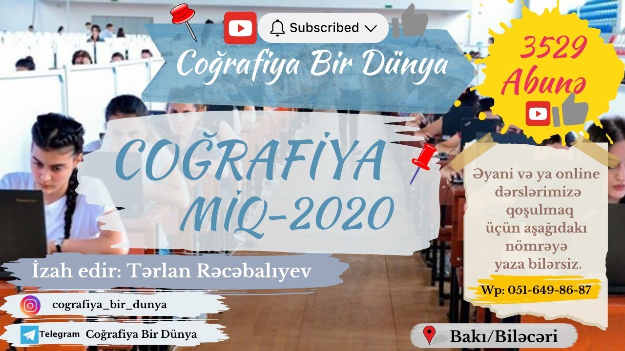 Coğrafiya MİQ 2020 (ilk 20 test)