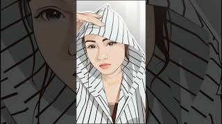 Vector art cute girl
