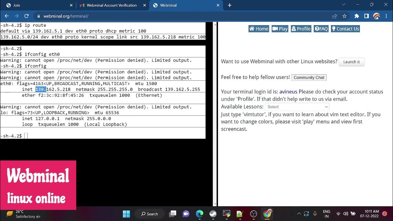 Step by Step: How to Use Webminal Linux Online | How to Use Webminal ...