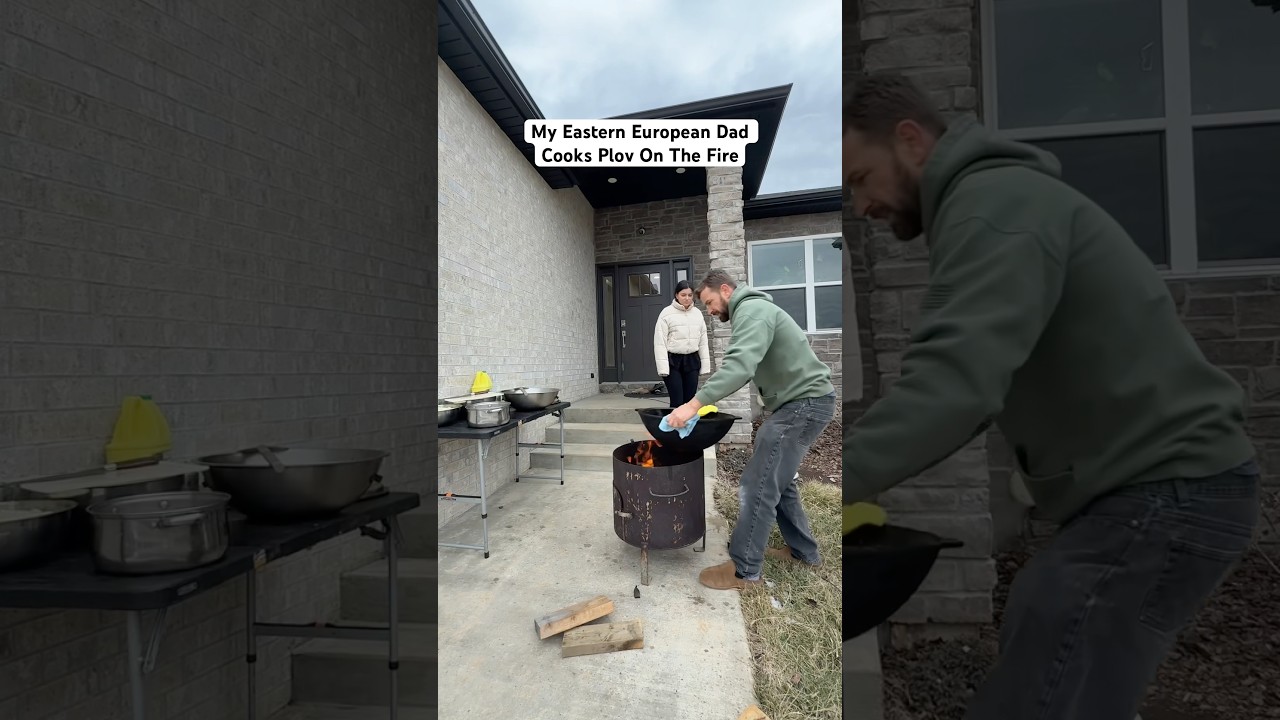 My Eastern European Dad Cooks Plov On The Fire 🔥PART 2 