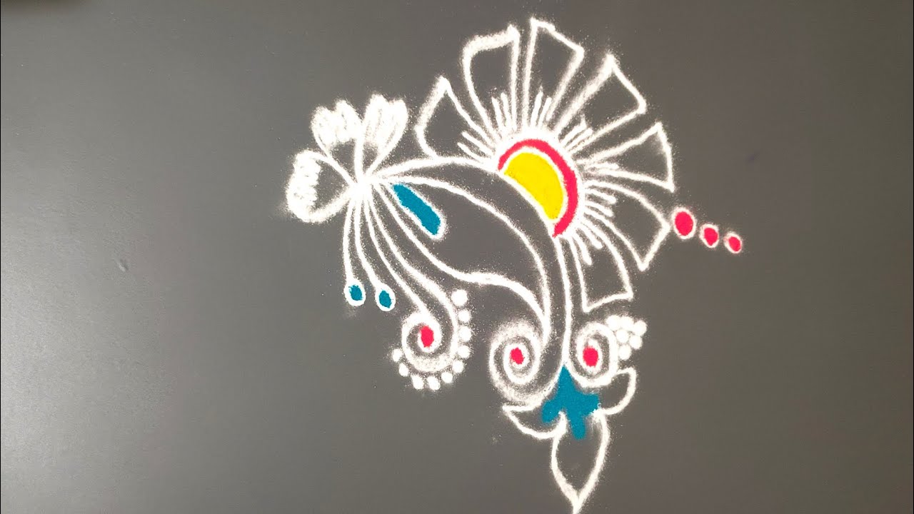 Daily Simple Flower Rangoli 🌺 #rangoli 