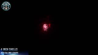 Raccoon Fireworks 1.3G JY4 0244 4 inch Shells Red Falling Leaves