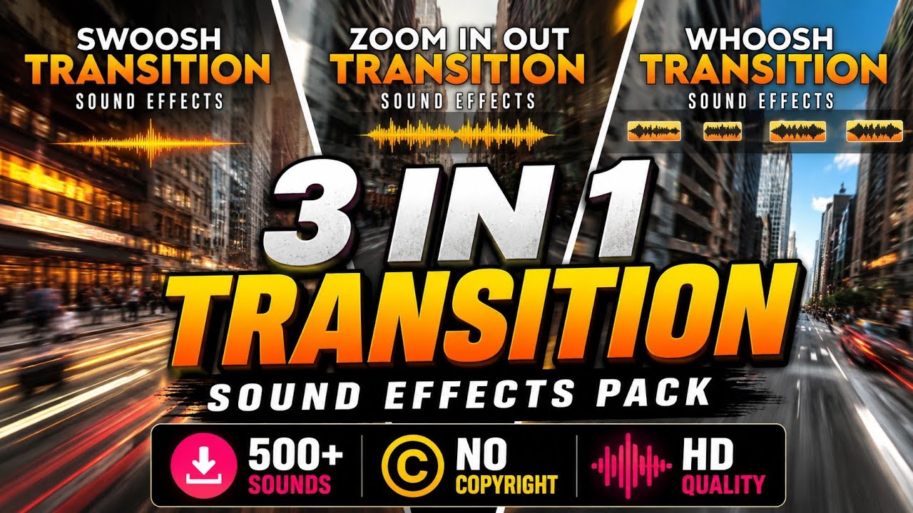 Transitional Sound Effects 3 IN 1 Transition Sound Effects Pack ⚡ | Copyright Free SFX - YouTube
