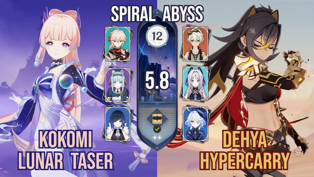 C0 Kokomi Lunar Taser + C5 Dehya Hypercarry | Spiral Abyss 5.8 | Genshin Impact