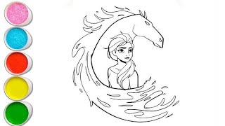 Elsa frozen Drawing and Colouring page for kids and toddlers Child art