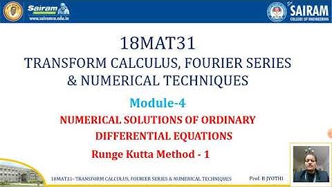 Lecture video_18MAT31_Module 4_R K method 1_ B JYOTHI