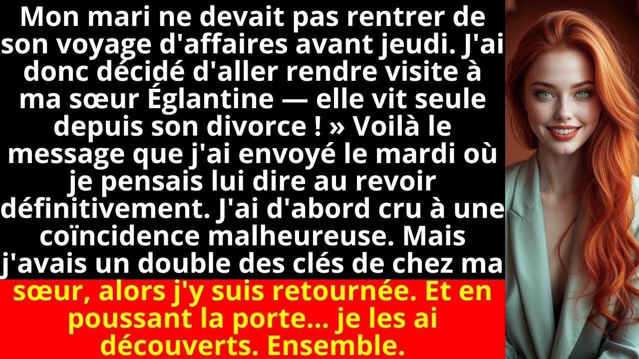 Mon mari ne devait pas rentrer de son voyage d'affaires avant jeudi. J'ai donc décidé d'aller...