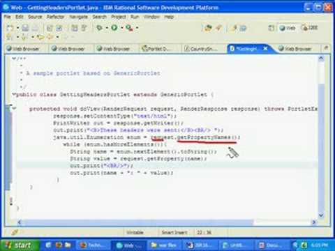 Developing JSR168 Portlet Applications w IRAD for WebSphere