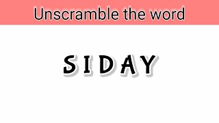 Can you unscramble these words | Unscramble the word with hint