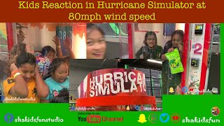 Kids reaction in the Hurricane Simulator with more than 80 mph wind speed | SHA KIDS FUN