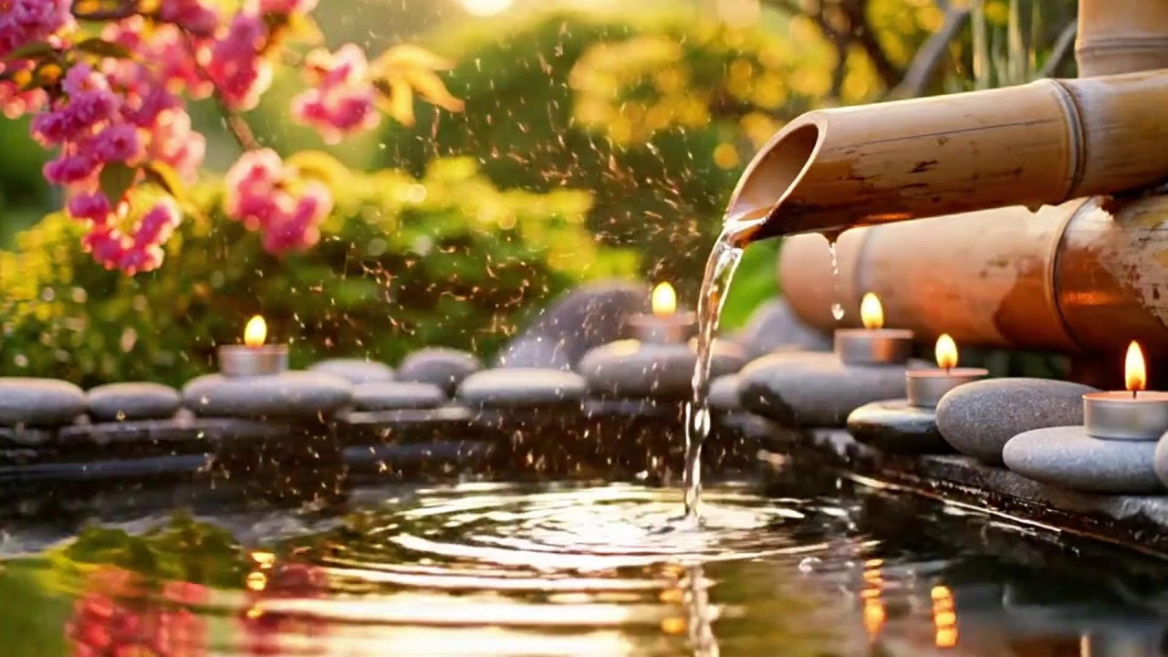Beautiful Relaxing Music 🌿 Bamboo Water Sounds, Deep Sleep Music, Calm Anxiety & Depression, Spa BGM
