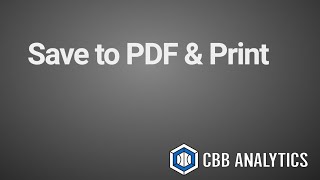 Learning CBB Analytics (7 / 9) - Save to PDF & Print
