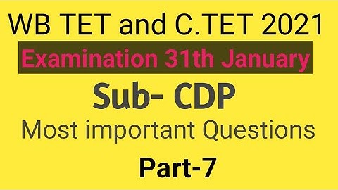 Most expected questions of CDP for WB TET & C TET part-7 by Taufique Ansari