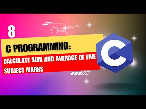 Calculate Sum and Average of Five Subject Marks in C