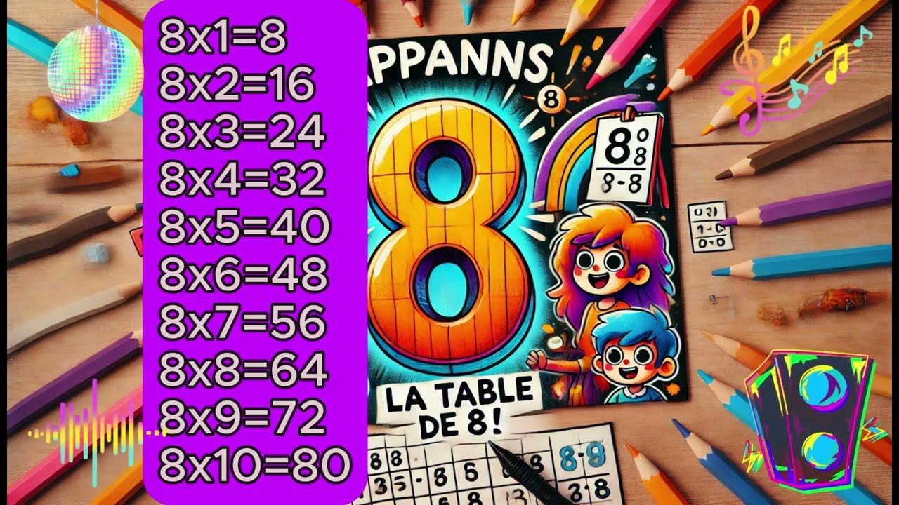 Table de multiplication des 8 en chanson youtube