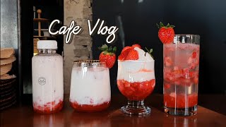 [eng]카페 브이로그/딸기청 만들기/딸기우유 만들기/카페사장 브이로그/카페알바 브이로그/개인카페 브이로그/cafe blog/korea cafe vlog
