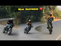 Craziest ride with cornering and wheelie  ns200 wheelie  ns200 vs  rs200 