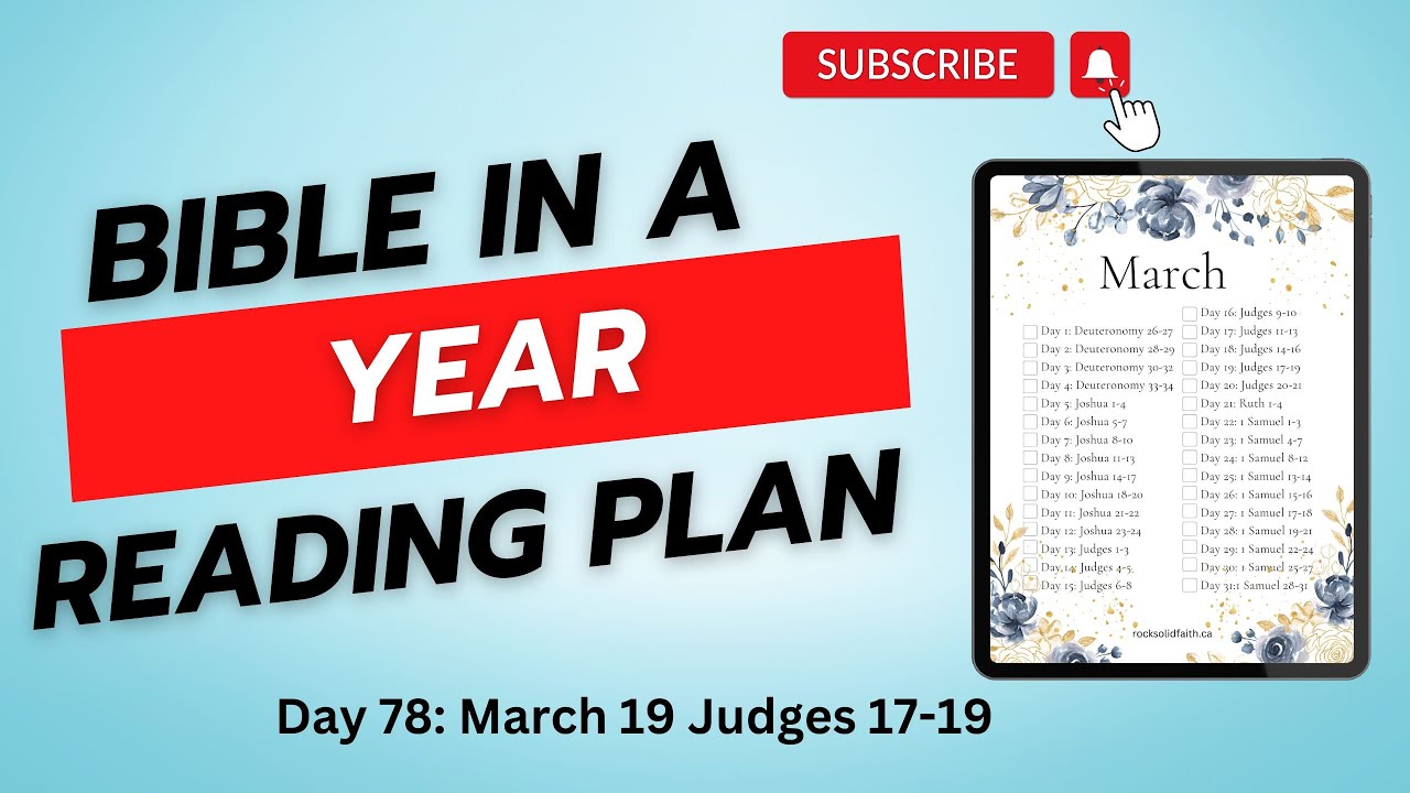 Day 78 - Judges 17-19 - Bible in a Year Reading Plan - YouTube