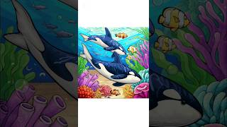 How to draw fish underwater scenery drawing 🐬🐠 #underwater #drawing #art