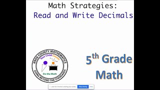 5th Grade Lesson 3- Read and Write Decimals