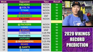 Week-by-Week Vikings 2020 Record Prediction 🤯🤯🤯
