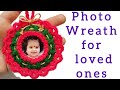 Crochet Christmas Wreath with Photo Frame tutorial | DIY Crochet Christmas Ornaments.