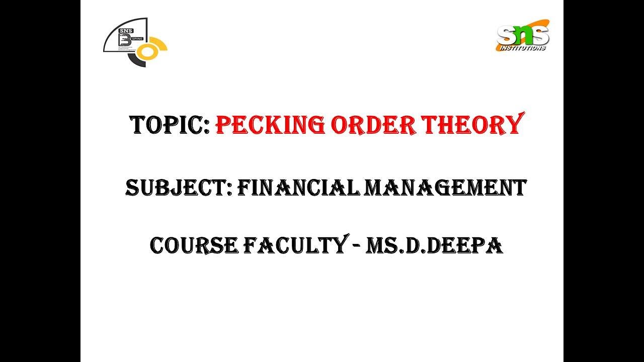 Pecking Order Theory|FM|SNS Institutions