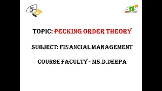 Pecking Order Theoryfmsns Insutions