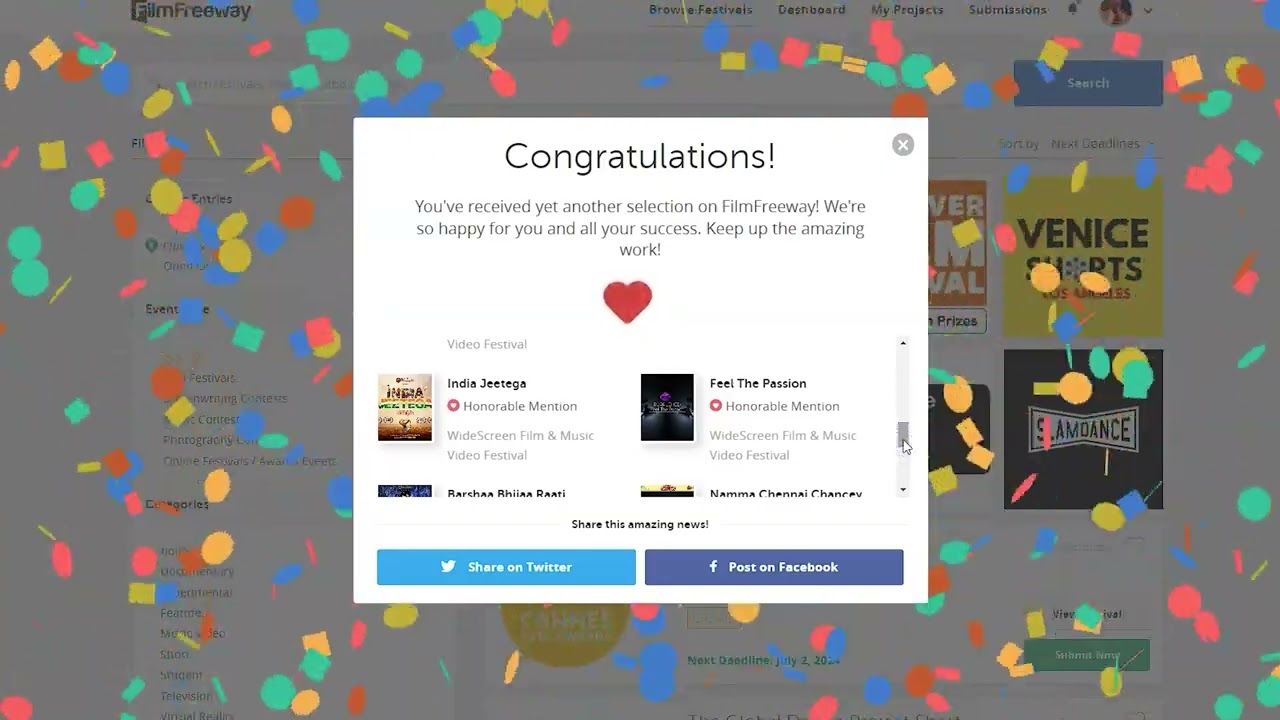 Honorable Mention | WideScreen Film and Music Video Festival | Toronto |  Canada | BnR Films