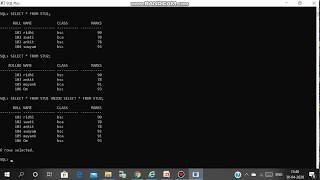 SQL set operation practical