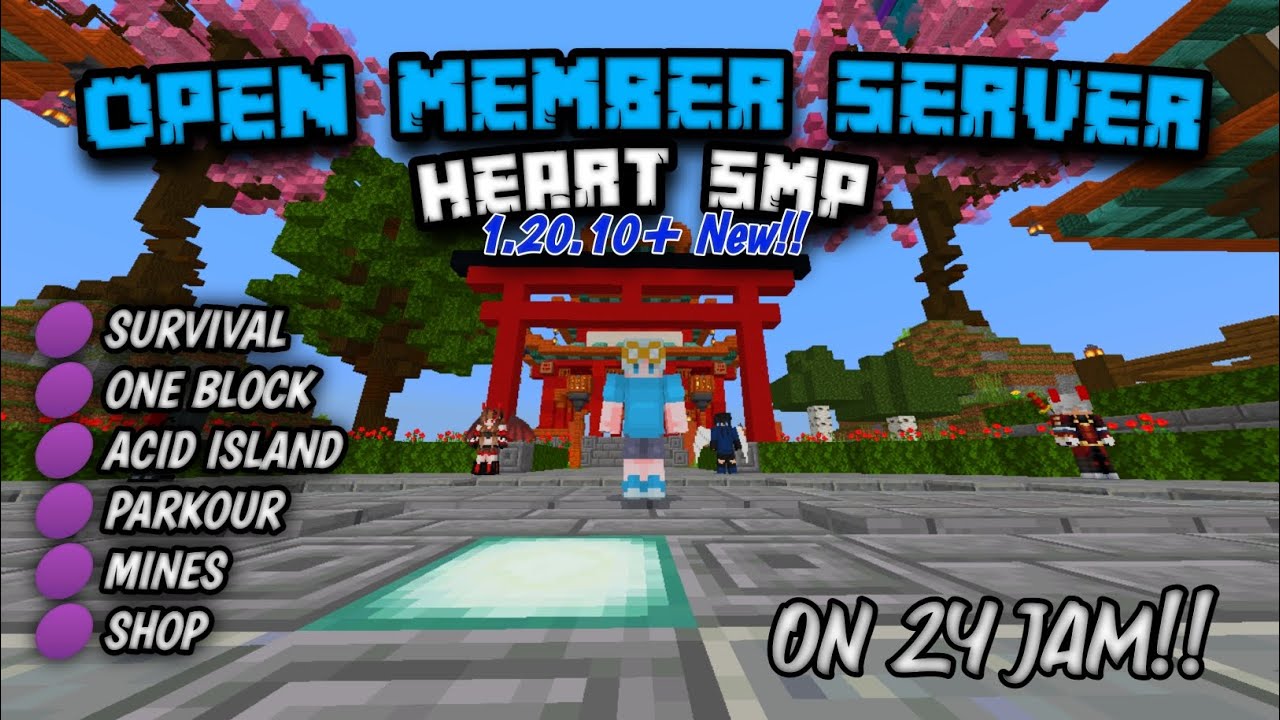 TOP SERVER MCPE 1.20 || HEART SMP OPEN MEMBER!! - YouTube