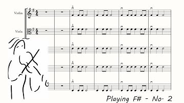 Playing F# - No. 2 - Quarter and Eight Notes. Basic Notes. Play Along. www.OrchestraPlayAlong.com