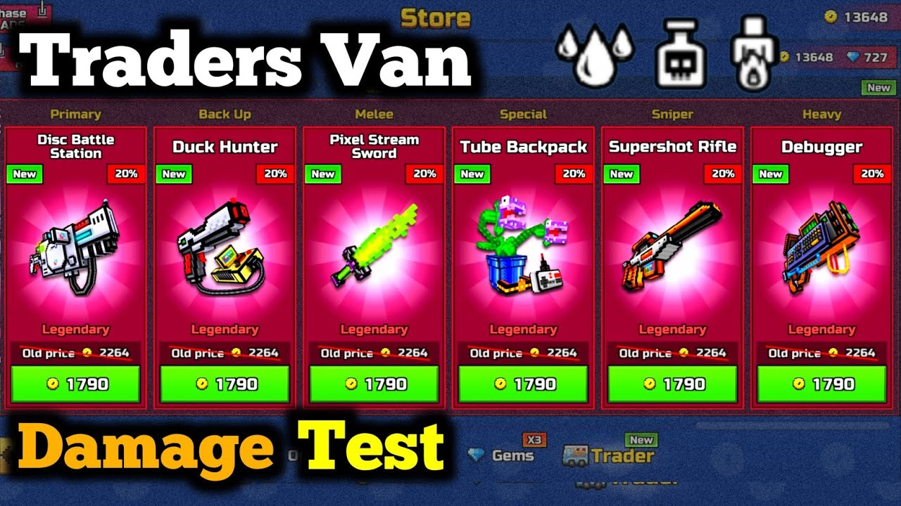 Traders Van Damage Test | Arcade Weapons for Coins - Pixel Gun 3D