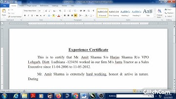 How to make Experience Certificate in MS Word