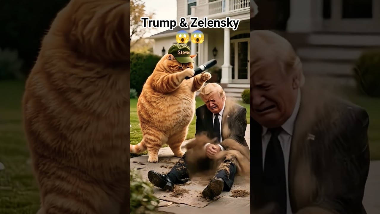 Today Steven Zelensky and Trump had an important dinner together #shorts #trump #trumpnews #catlife