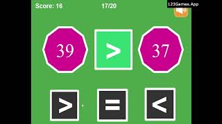 Comparing Numbers ampndash Quick Math Game Gameplay & Walkthrough | Free at 123Games.App screenshot 3
