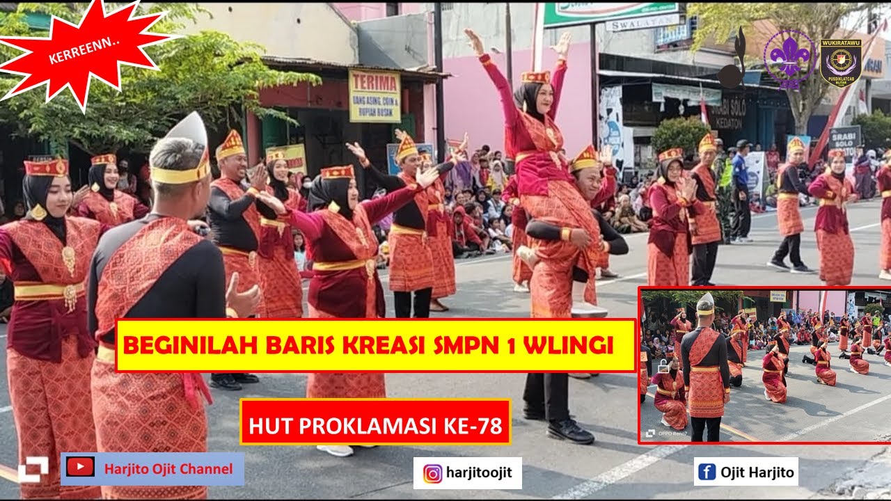 KERREENN BANGET.....BEGINILAH BARIS KREASI SMPN 1 WLINGI | HUT PROKLAMASI KE-78 TAHUN 2023