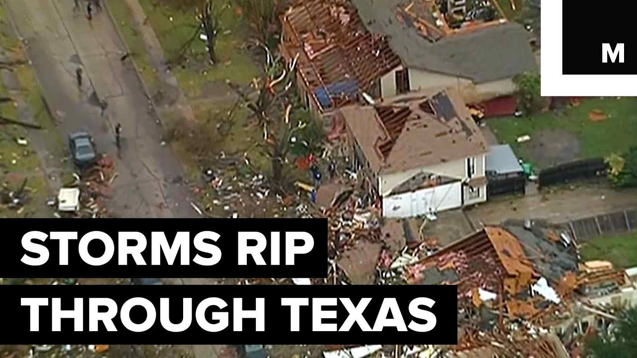 Tornadoes and Snow Storms Rip Through Texas - YouTube