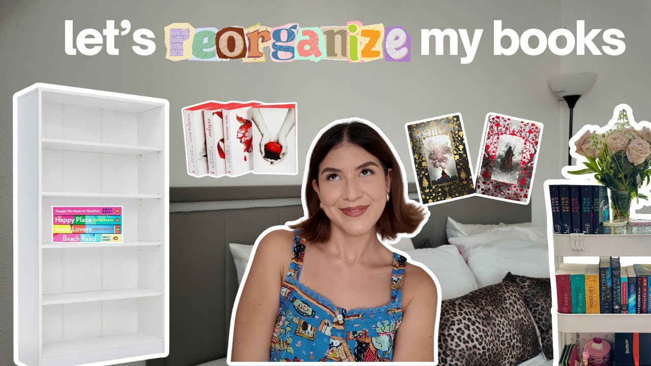 *chaotic* bookshelf tour 📖👀🤍 (reorganizing my shelves & book cart ...