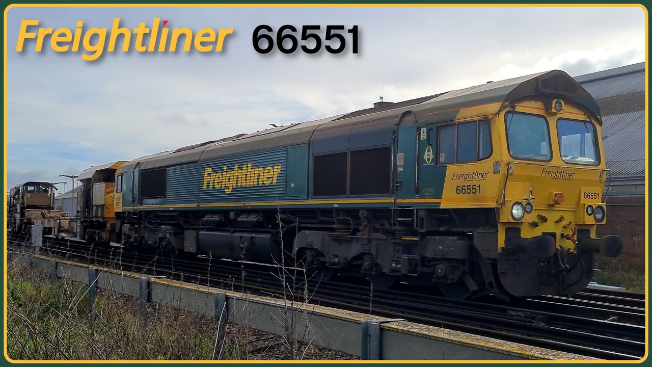 Freightliner and Colas Class 66s Top and Tail a Network Rail Civil Engineers Train.